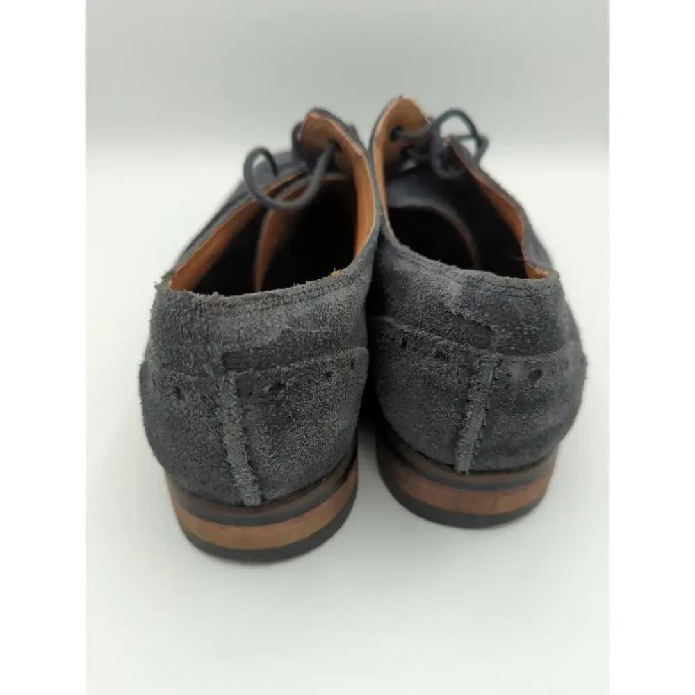 Clarks Broyd Wing Mens Size 7.5 M Oxford Navy Blue Suede Lace Up Dress Shoes